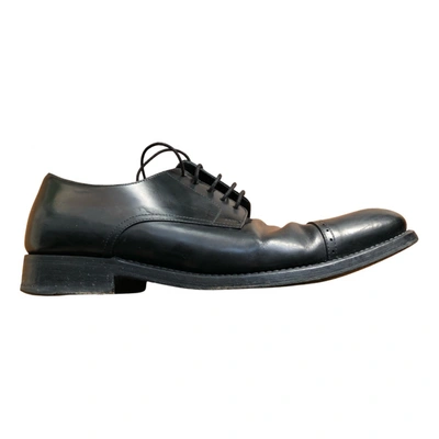 Pre-owned Alberto Guardiani Leather Lace Ups In Black