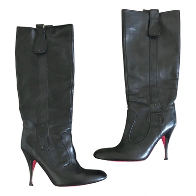 Pre-owned Emanuel Ungaro Leather Boots In Black
