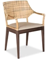 Safavieh Landore Arm Chair In Natural And Espresso