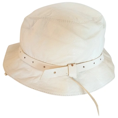 Pre-owned Acne Studios Leather Hat In White