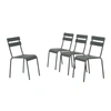 Noble House Lacina Outdoor Dining Chairs, Set Of 2 In Grey