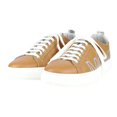 Pre-owned Mcm Leather Trainers In Brown