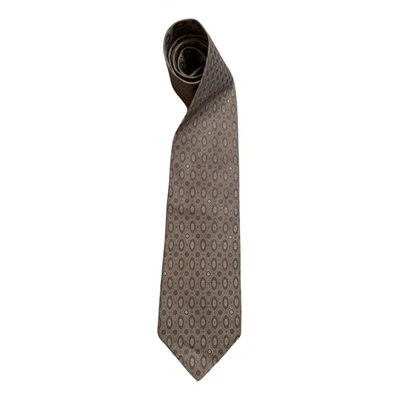 Pre-owned Gucci Silk Tie In Beige