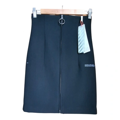 Pre-owned Off-white Wool Mid-length Skirt In Black