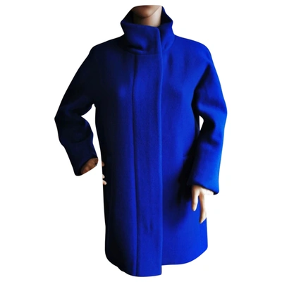 Pre-owned Jcrew Wool Coat In Blue