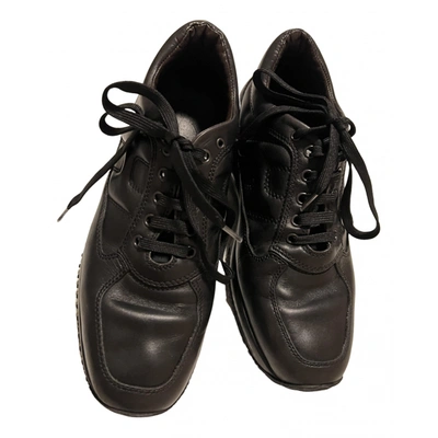Pre-owned Tod's Leather Low Trainers In Black