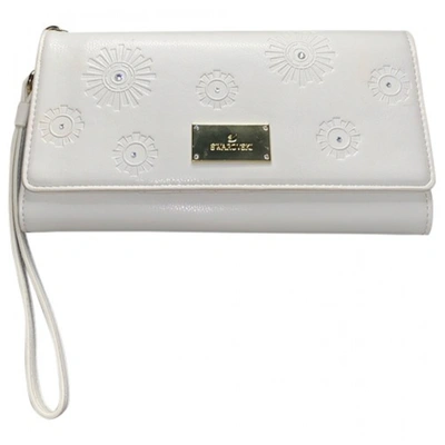 Pre-owned Swarovski Leather Purse In White