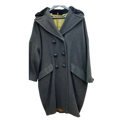 Pre-owned Romeo Gigli Wool Coat In Anthracite