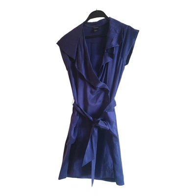Pre-owned Club Monaco Silk Mini Dress In Blue