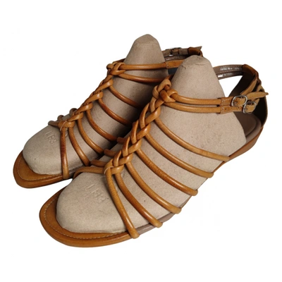 Pre-owned Ecco Leather Sandal In Camel