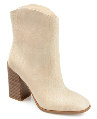 Journee Collection Women's Brekinn Western Booties In Ivory