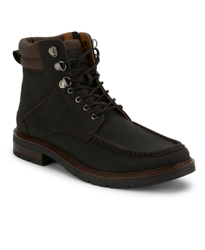 Dockers Men's Sutton Rugged Moc Toe Boots Men's Shoes In Black