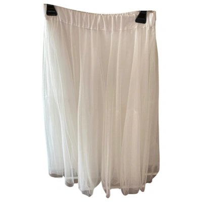 Pre-owned P.a.r.o.s.h Mid-length Skirt In White