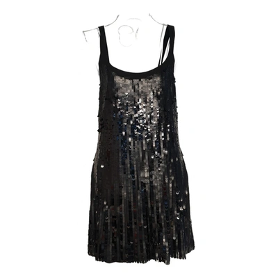 Pre-owned Emporio Armani Glitter Mini Dress In Black