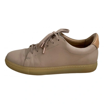 Pre-owned Pairs In Paris Leather Trainers In Beige