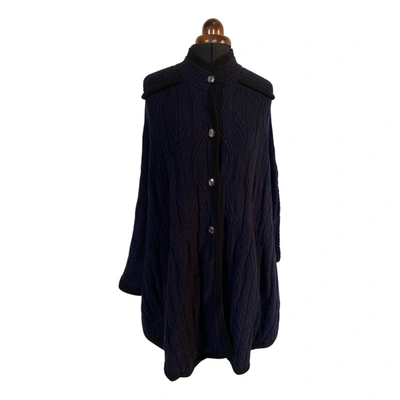 Pre-owned Marc By Marc Jacobs Wool Poncho In Navy