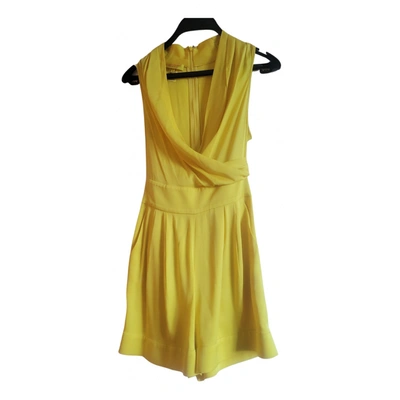 Pre-owned Catherine Malandrino Silk Jumpsuit In Yellow