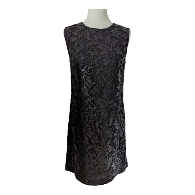 Pre-owned Diane Von Furstenberg Glitter Mid-length Dress In Black