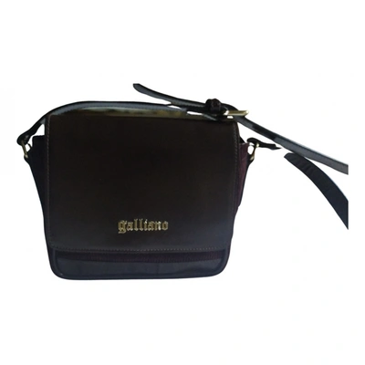 Pre-owned John Galliano Leather Handbag In Burgundy