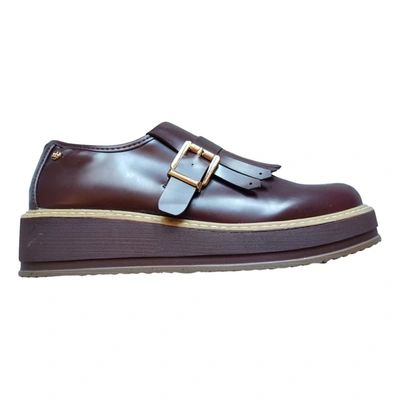 Pre-owned Roccobarocco Leather Flats In Brown