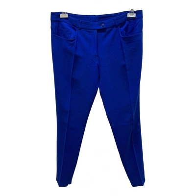 Pre-owned Moschino Trousers In Blue