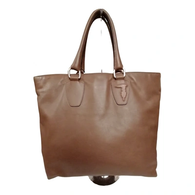 Pre-owned Trussardi Leather Handbag In Beige