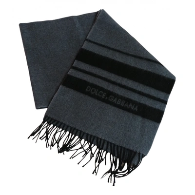 Pre-owned Dolce & Gabbana Wool Scarf & Pocket Square In Grey