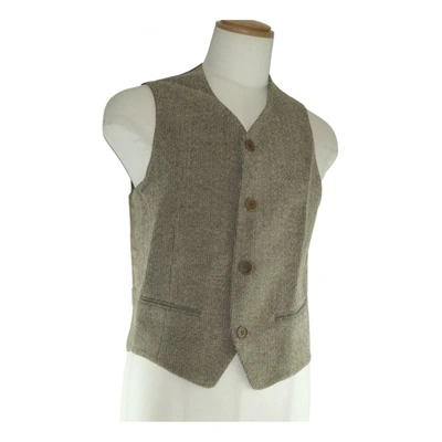 Pre-owned Giorgio Armani Wool Vest In Khaki