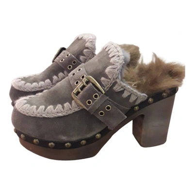 Pre-owned Mou Mules & Clogs In Grey