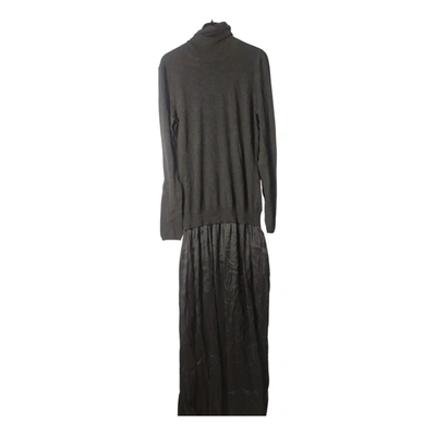 Pre-owned P.a.r.o.s.h Silk Maxi Dress In Grey