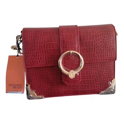 Pre-owned Trussardi Leather Handbag In Burgundy