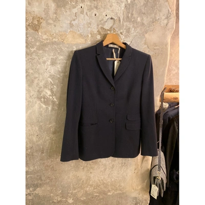 Pre-owned Prada Wool Suit Jacket In Blue