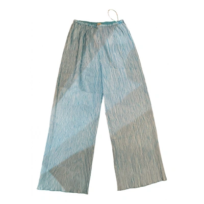 Pre-owned Cult Gaia Straight Pants In Blue