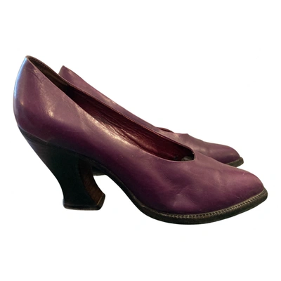 Pre-owned Jean Paul Gaultier Leather Heels In Purple