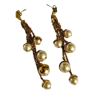 Pre-owned Dior Perles Earrings In White