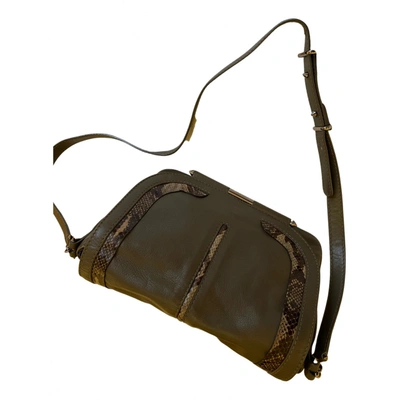 Pre-owned Barbara Bui Leather Crossbody Bag In Khaki