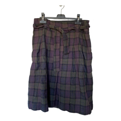 Pre-owned Et Vous Wool Mid-length Skirt In Brown