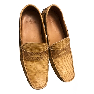 Pre-owned Etro Leather Flats In Camel