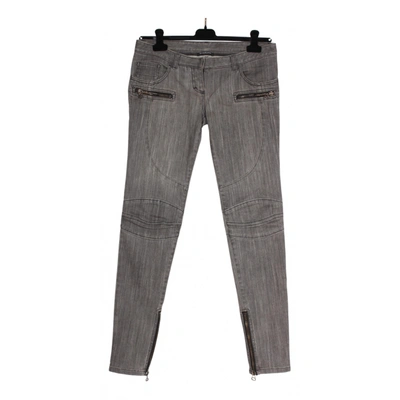 Pre-owned Balmain Slim Jeans In Grey
