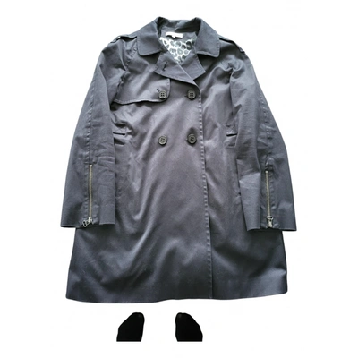 Pre-owned Sandro Trench Coat In Blue