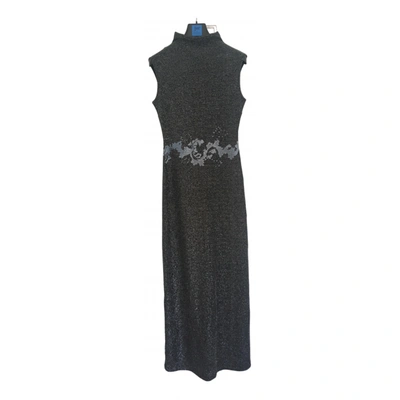 Pre-owned Christian Lacroix Glitter Maxi Dress In Silver