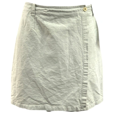 Pre-owned Armani Jeans Linen Mini Skirt In Beige