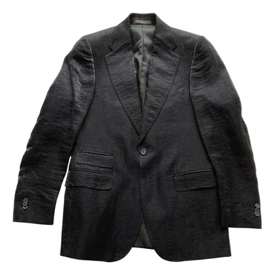 Pre-owned Corneliani Linen Vest In Black