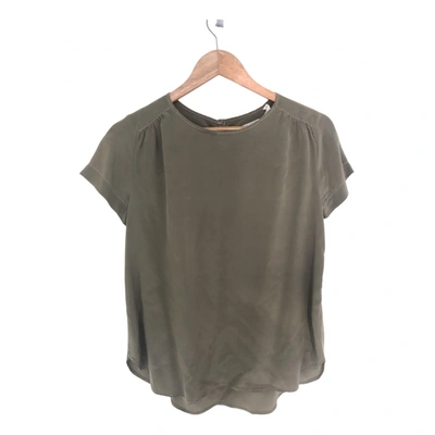 Pre-owned M.i.h. Jeans Silk Blouse In Khaki