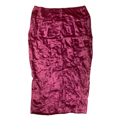 Pre-owned Patrizia Pepe Velvet Mid-length Skirt In Pink