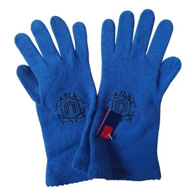 Pre-owned Emanuel Ungaro Wool Gloves In Blue