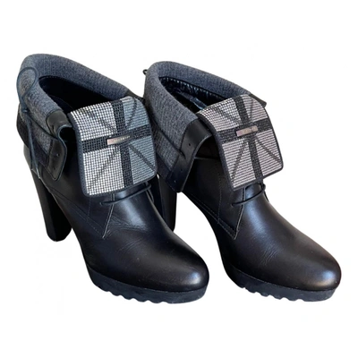 Pre-owned John Richmond Leather Ankle Boots In Black
