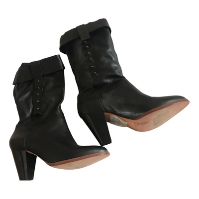Pre-owned Finsk Leather Boots In Black