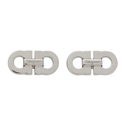 Ferragamo Silver Gancio Cufflinks In Gemelli Palladio Luc