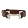 FERRAGAMO BROWN LEATHER HORSEBIT BRACELET